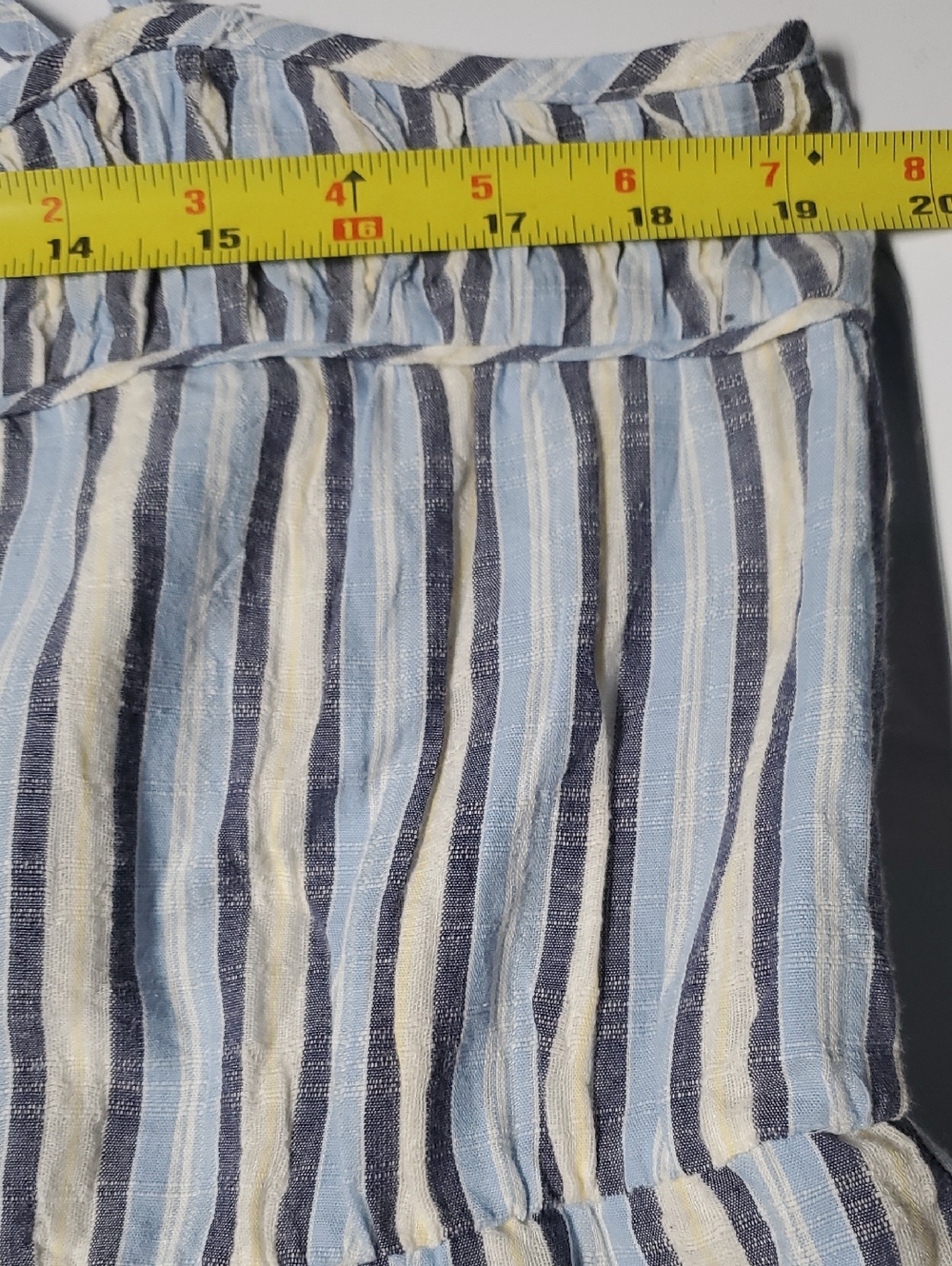 Aerie Striped Blue White Tiered Sundress - Sleeveless Midi Size Lg Cotton Resort - Picture 12 of 14